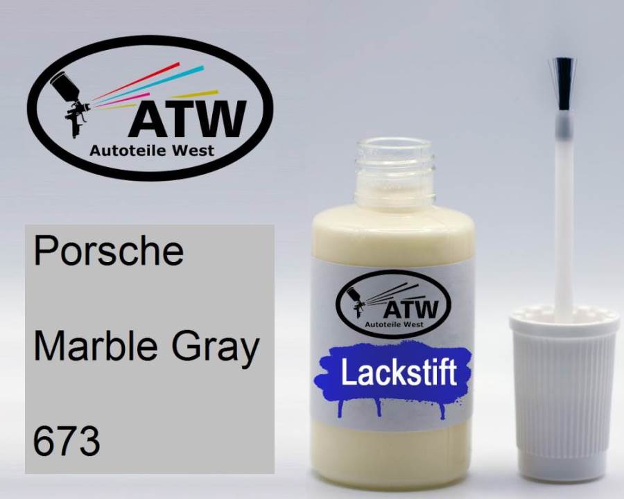 Porsche, Marble Gray, 673: 20ml Lackstift, von ATW Autoteile West.